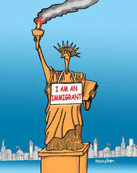 la estatua de la libertad fue inmigrante
