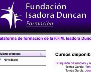 Plataforma de formación de la F.F.M. Isadora Duncan